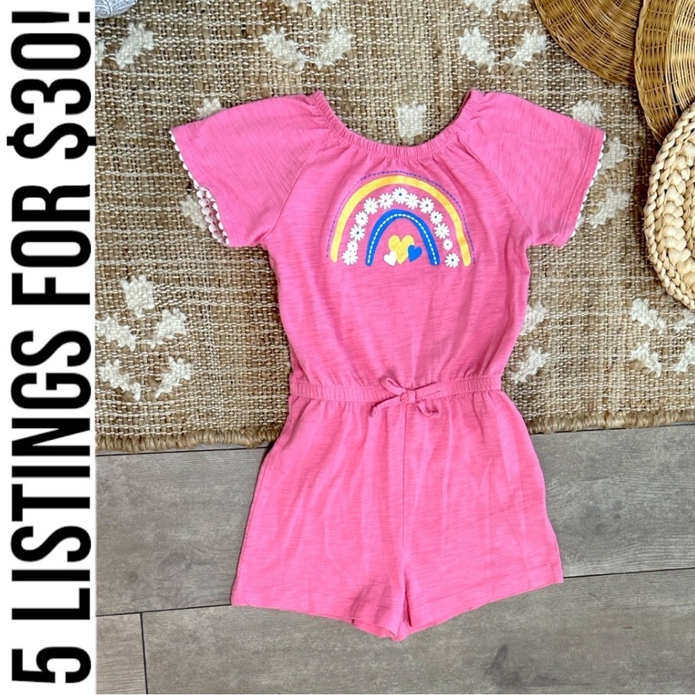 Boutique Toddler Girl’s Boho Rainbow Romper Soft Cozy Size 4T